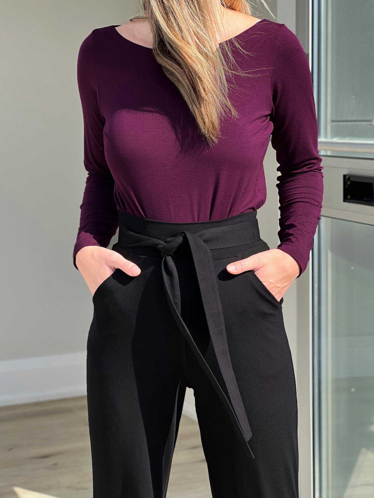 Blair bamboo tie waist belt