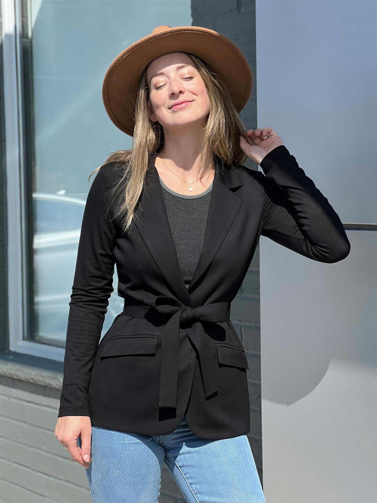 Blair bamboo tie waist belt